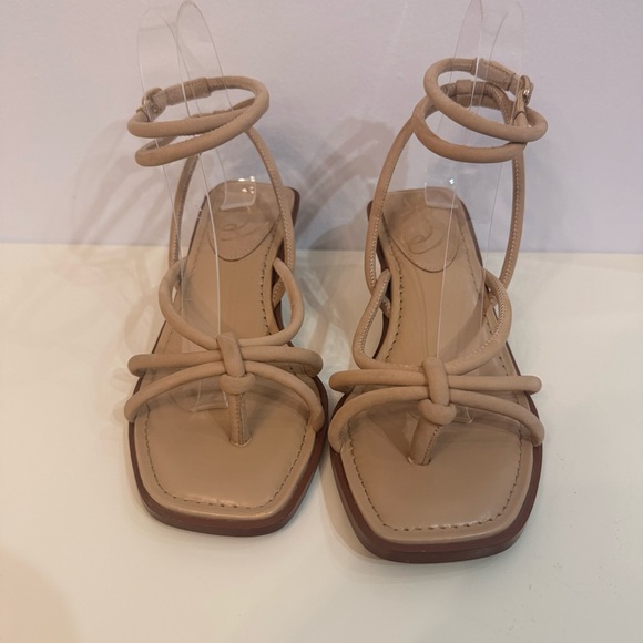 Sam Edelman Dia Ankle Wrap Strappy Nude Warm Oat Sandals Size 7 EUC - Picture 6 of 7
